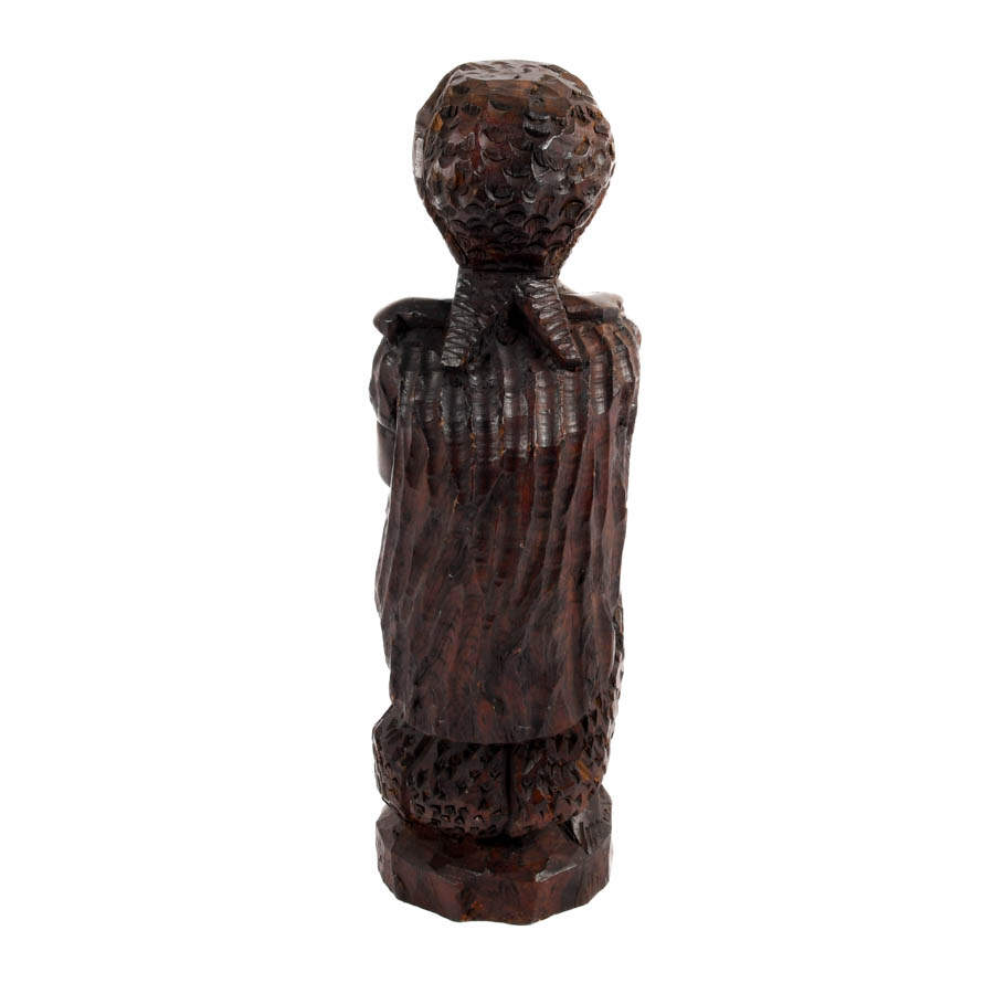 African Hand-Carved Wood Mother and Baby Sculpture-5