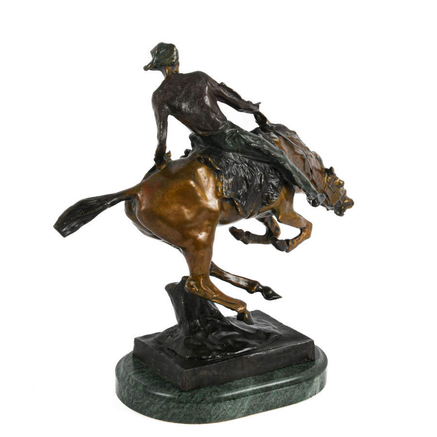 Signed Bruno Zach "Tall Feather" Bronze Sculpture-7