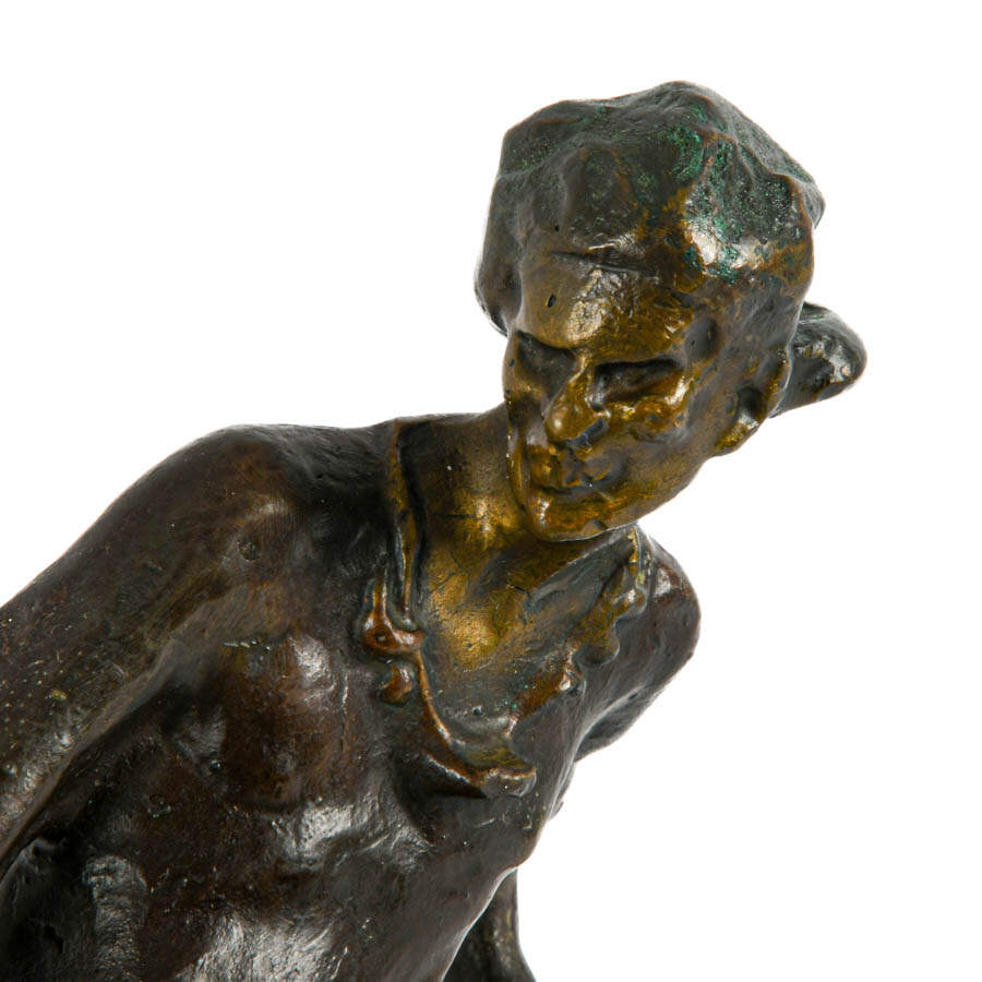 Signed Bruno Zach "Tall Feather" Bronze Sculpture-5