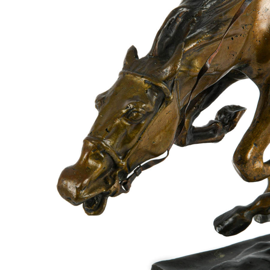 Signed Bruno Zach "Tall Feather" Bronze Sculpture-4