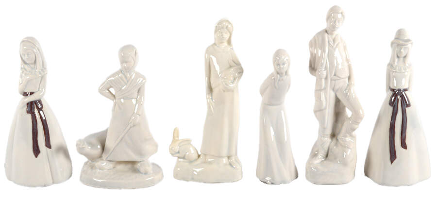 Set of Six Porcelain Figural Volk Figurines-1