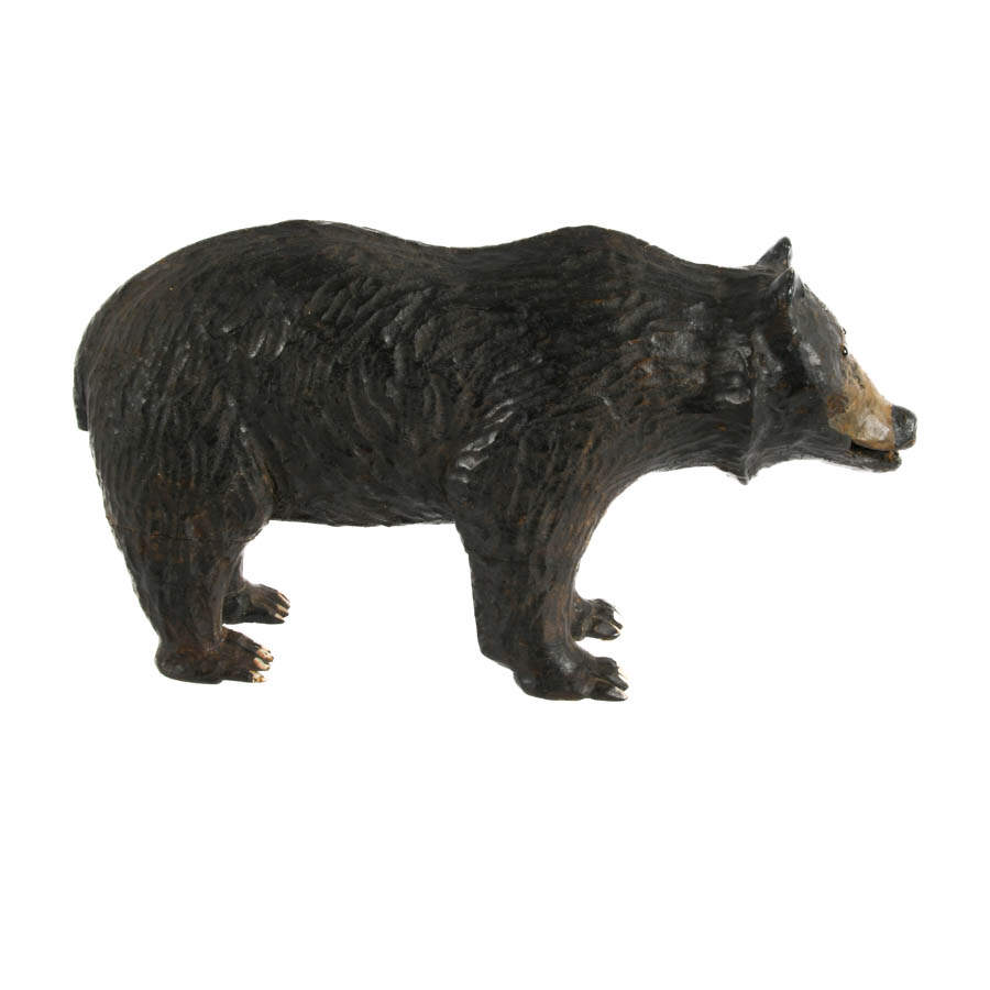 Black Forest Carved Wood Bear Figure-5