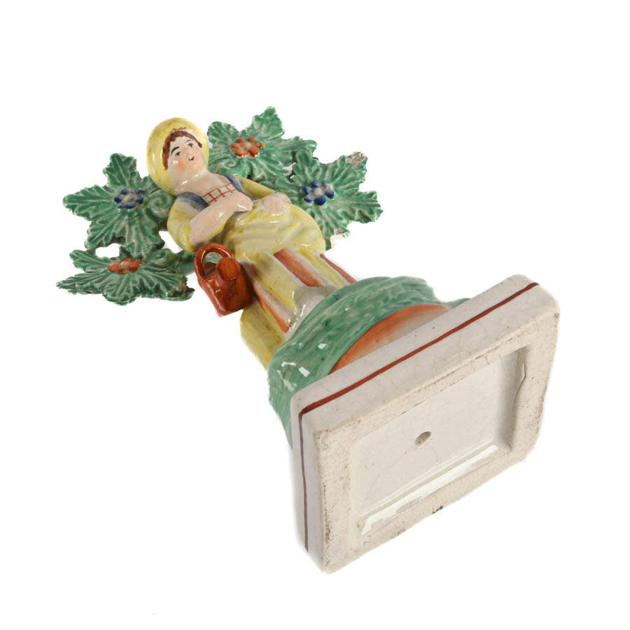 Staffordshire Pearlware Ceramic Woman Bocage Figure-7