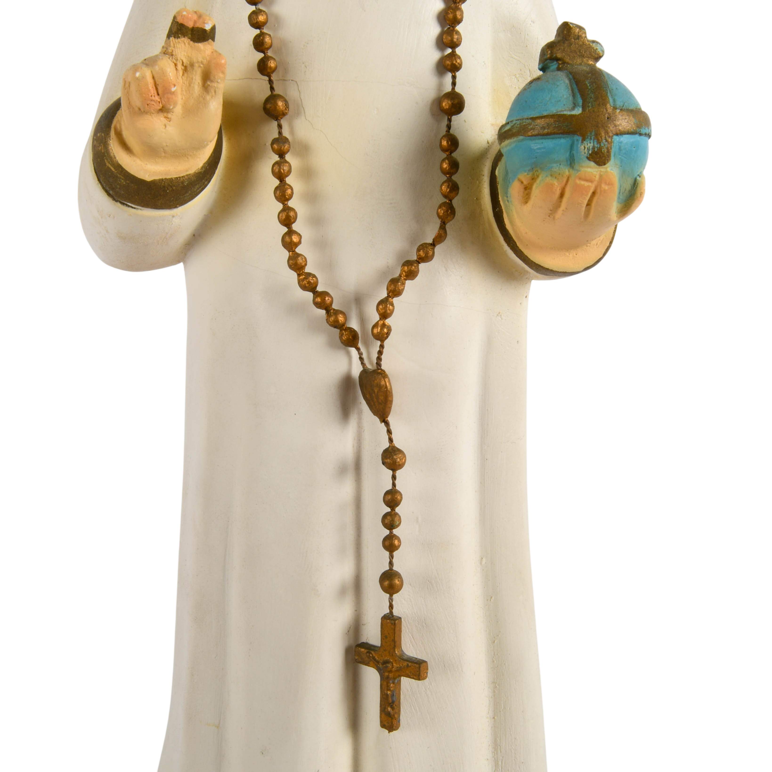 Mid-Century Jesus of Prague Chalkware Statue-9