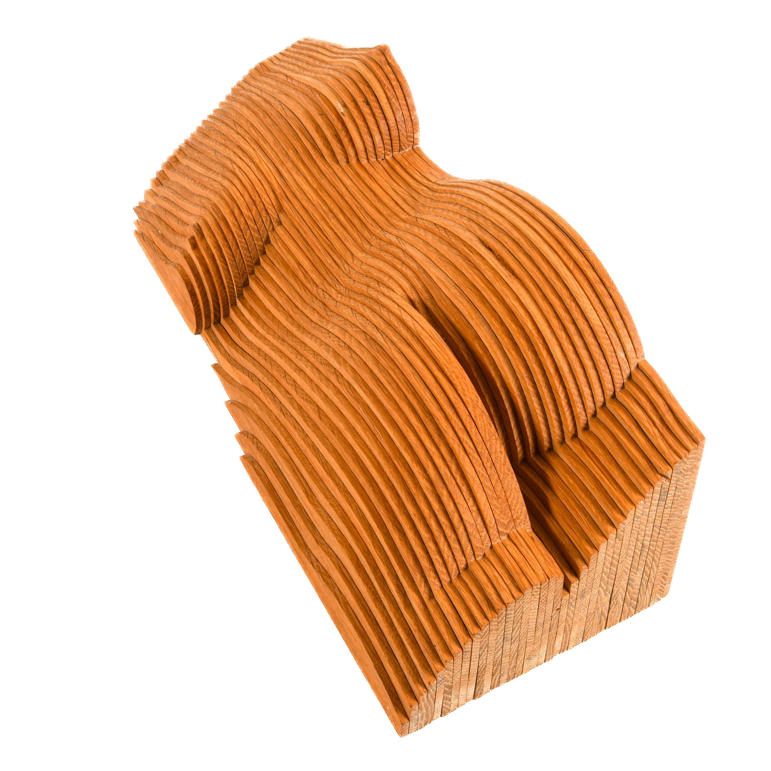 Signed Parametric Wood Torso Sculpture-8