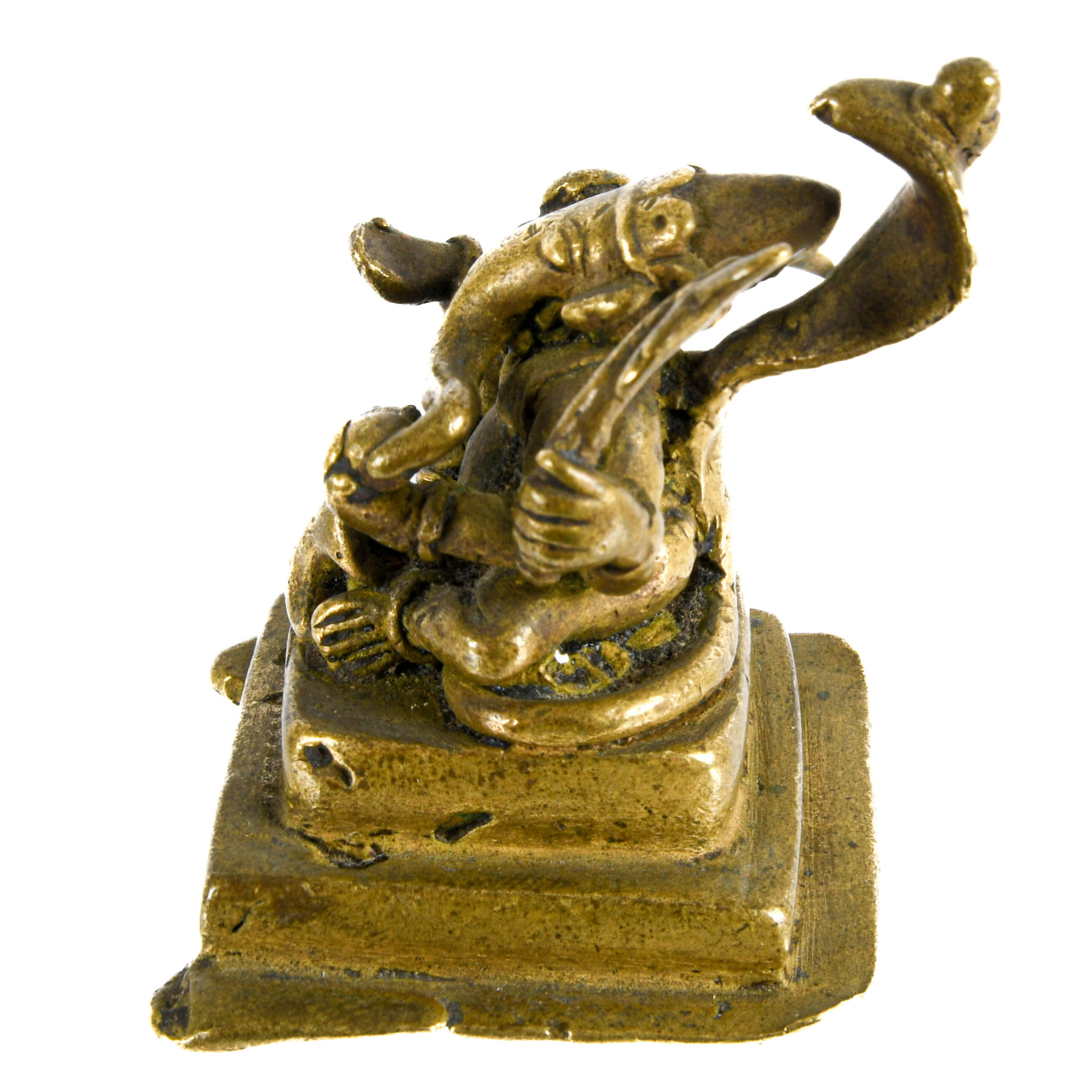 Antique Lord Ganesh Brass Pilgrimage Figure-3