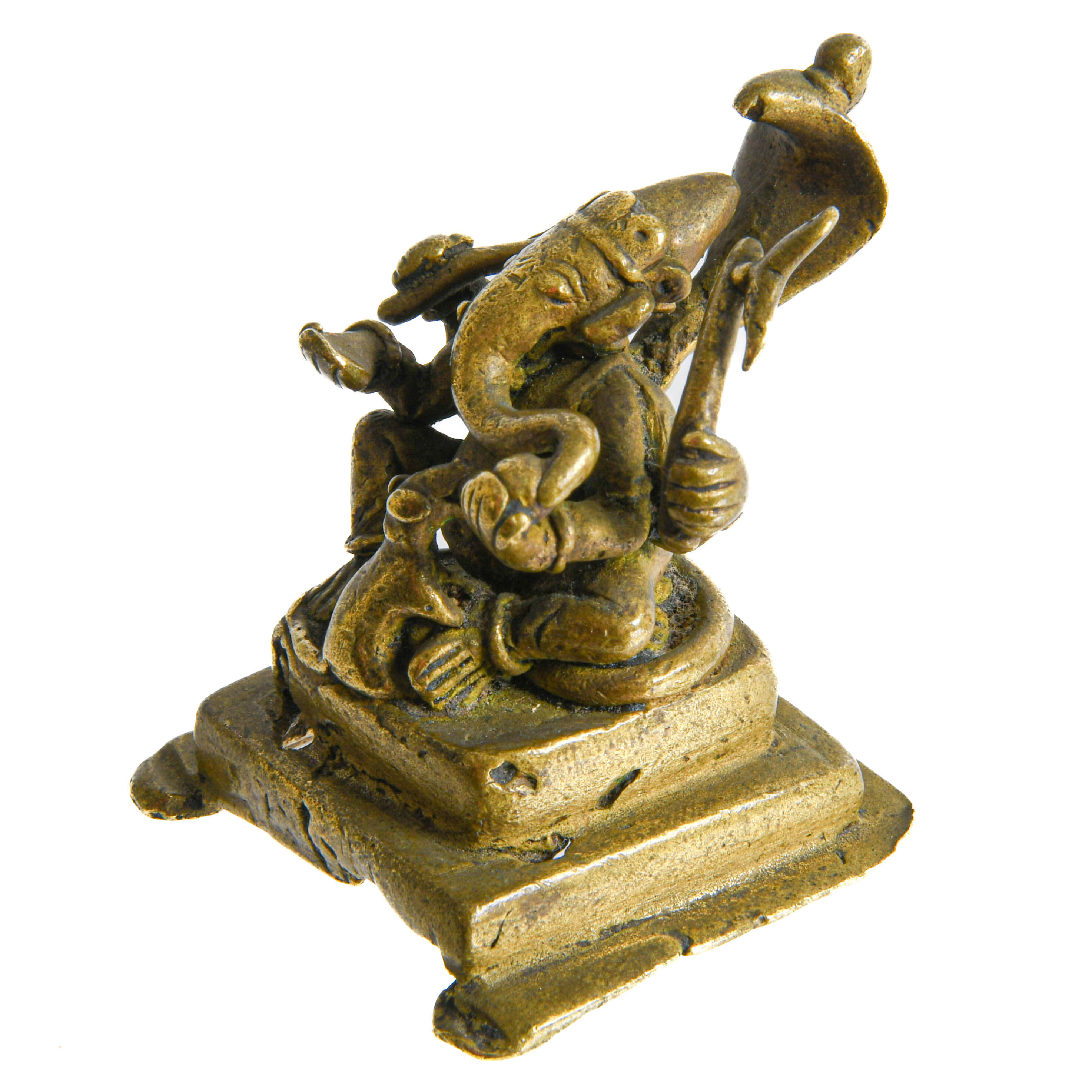 Antique Lord Ganesh Brass Pilgrimage Figure-2