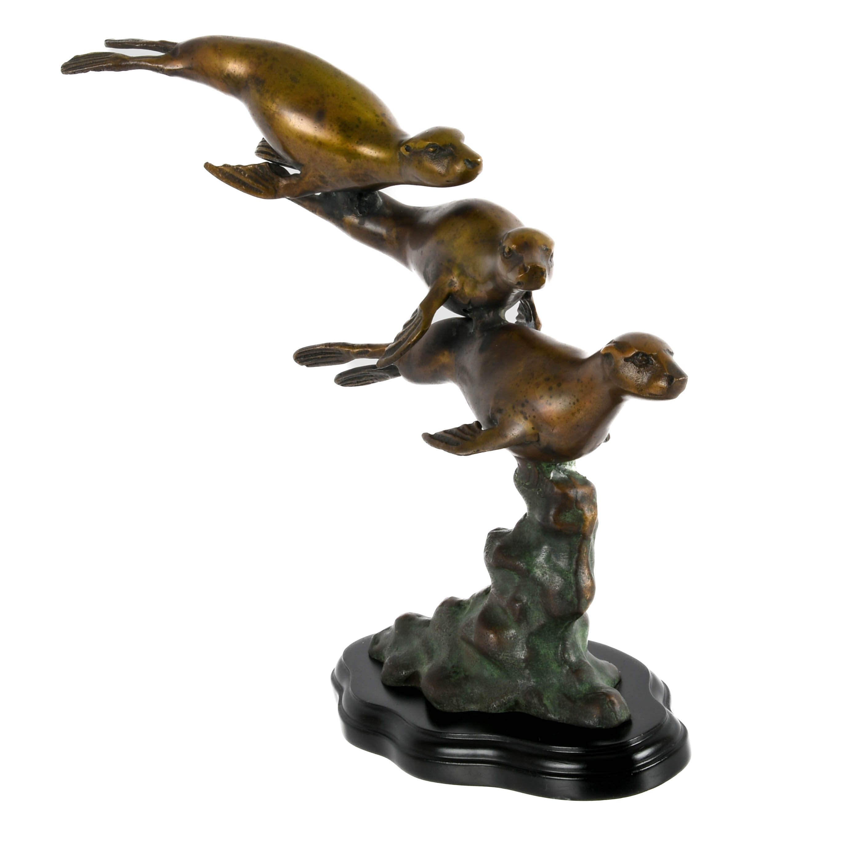 Bronze Statuette of a Pod of Seals-3