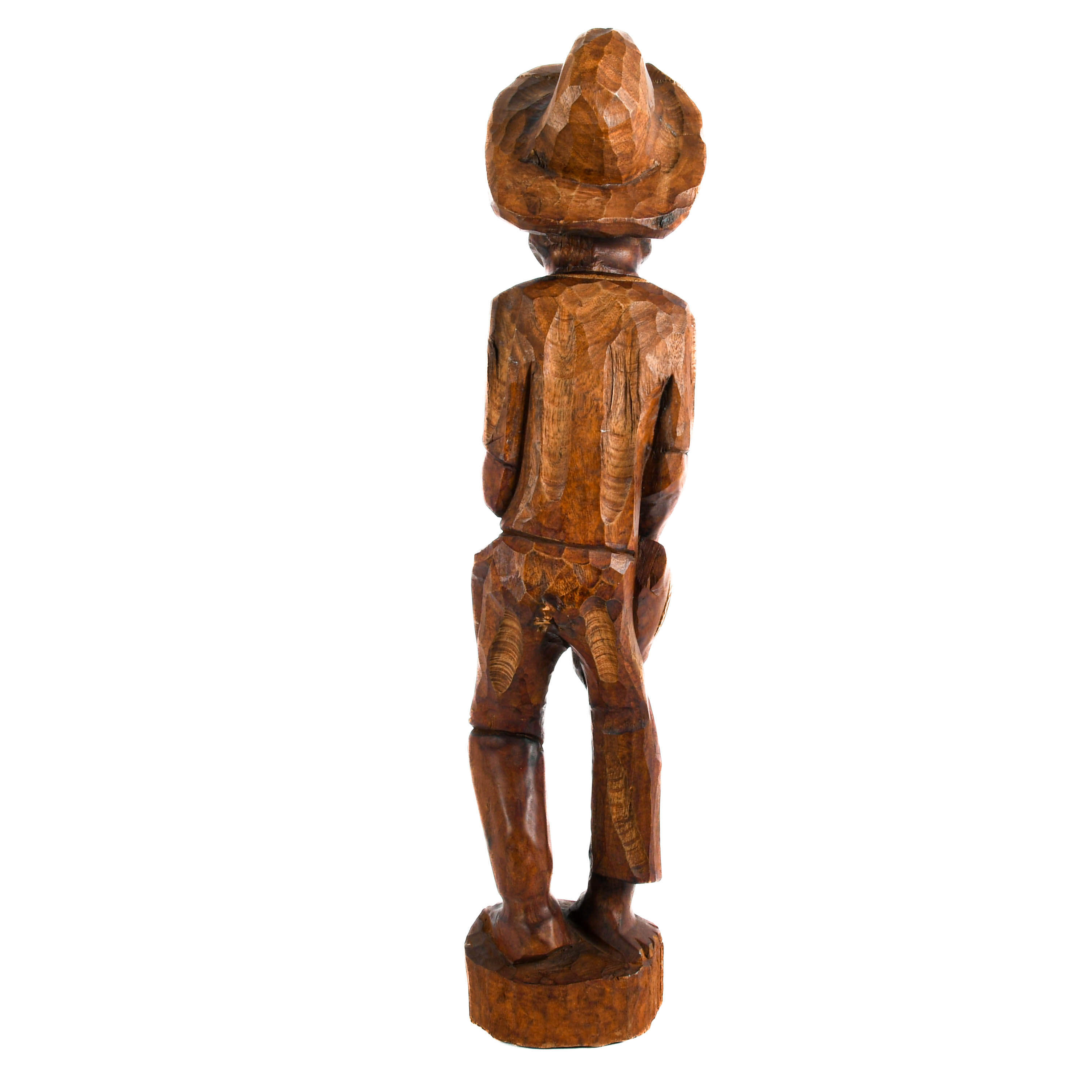 Caribbean Style Hand-Carved Wooden Statue-6