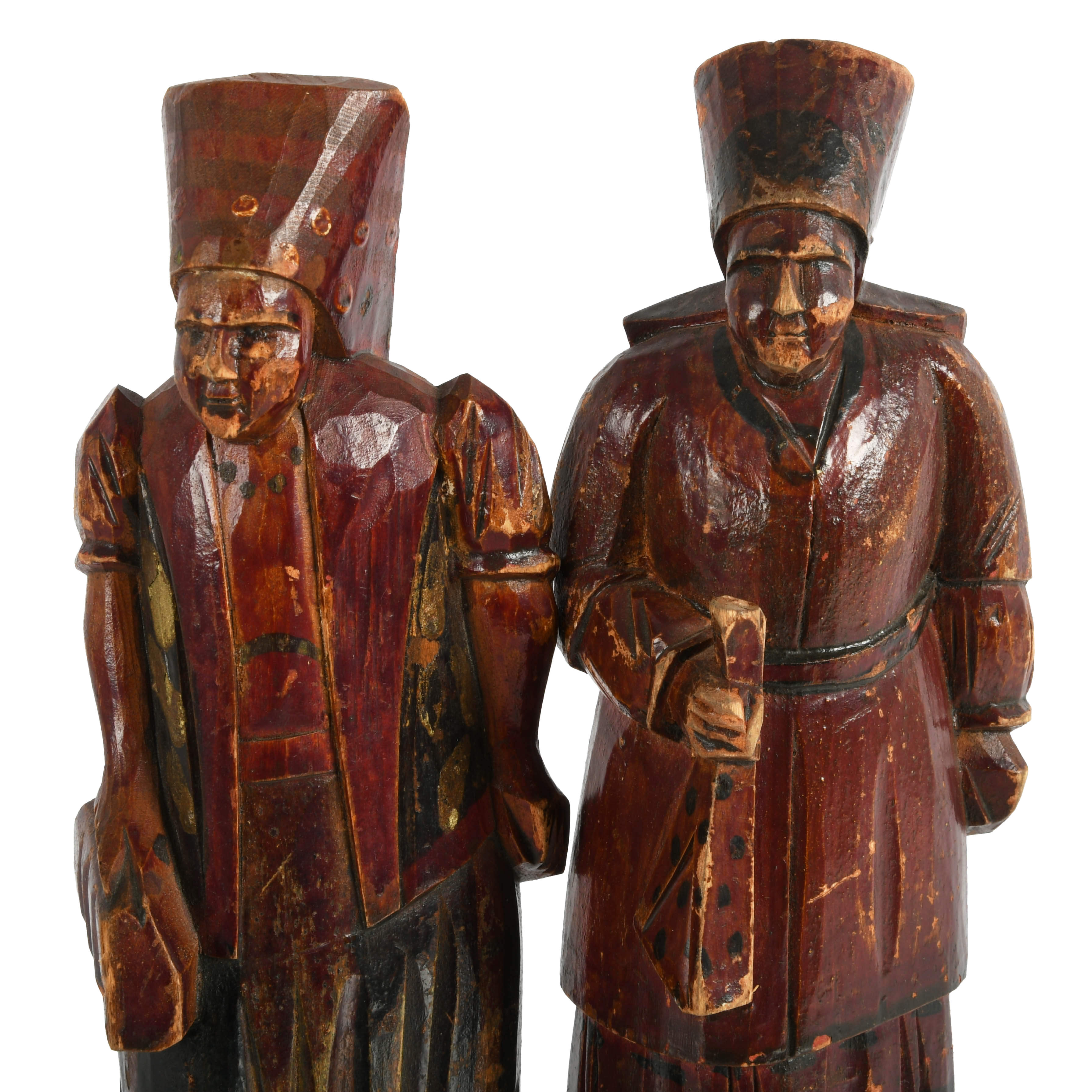 Group of Four Russian Folk-Art Hand-Carved Painted Wood-5