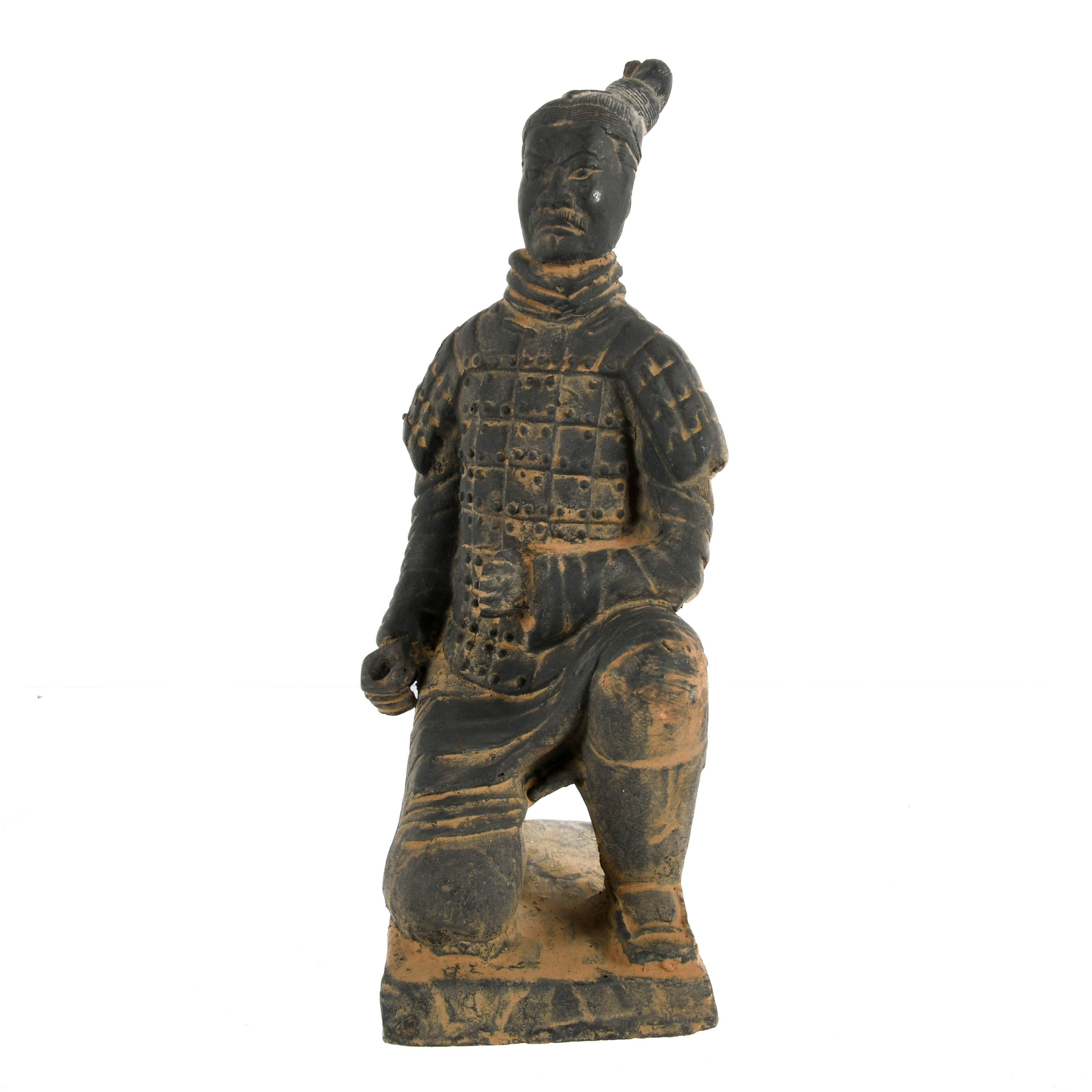 Group of Three Pottery Terracotta Warriors-6