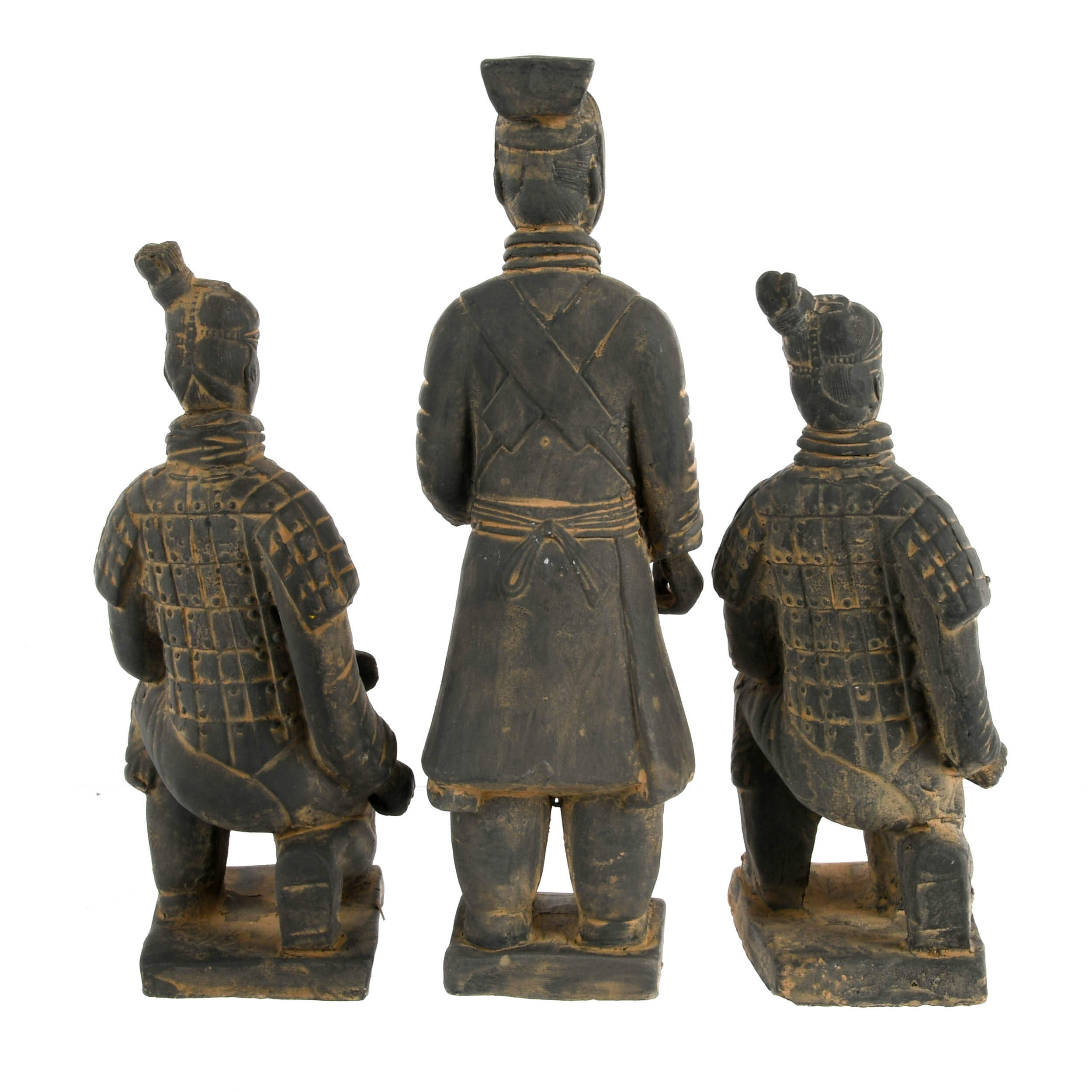 Group of Three Pottery Terracotta Warriors-4
