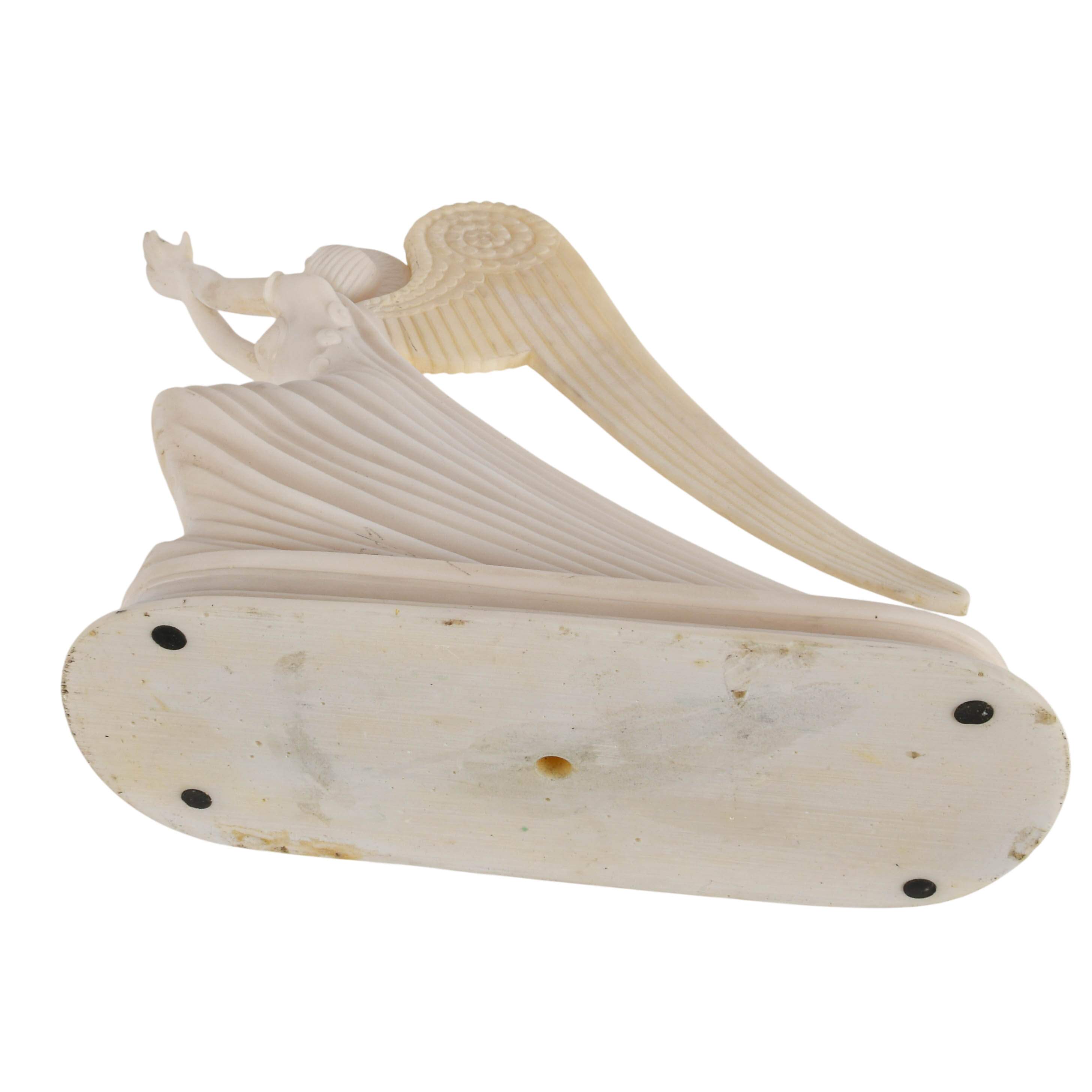 Art Deco-Style Alabaster Powder in Resin Angel Statue-6