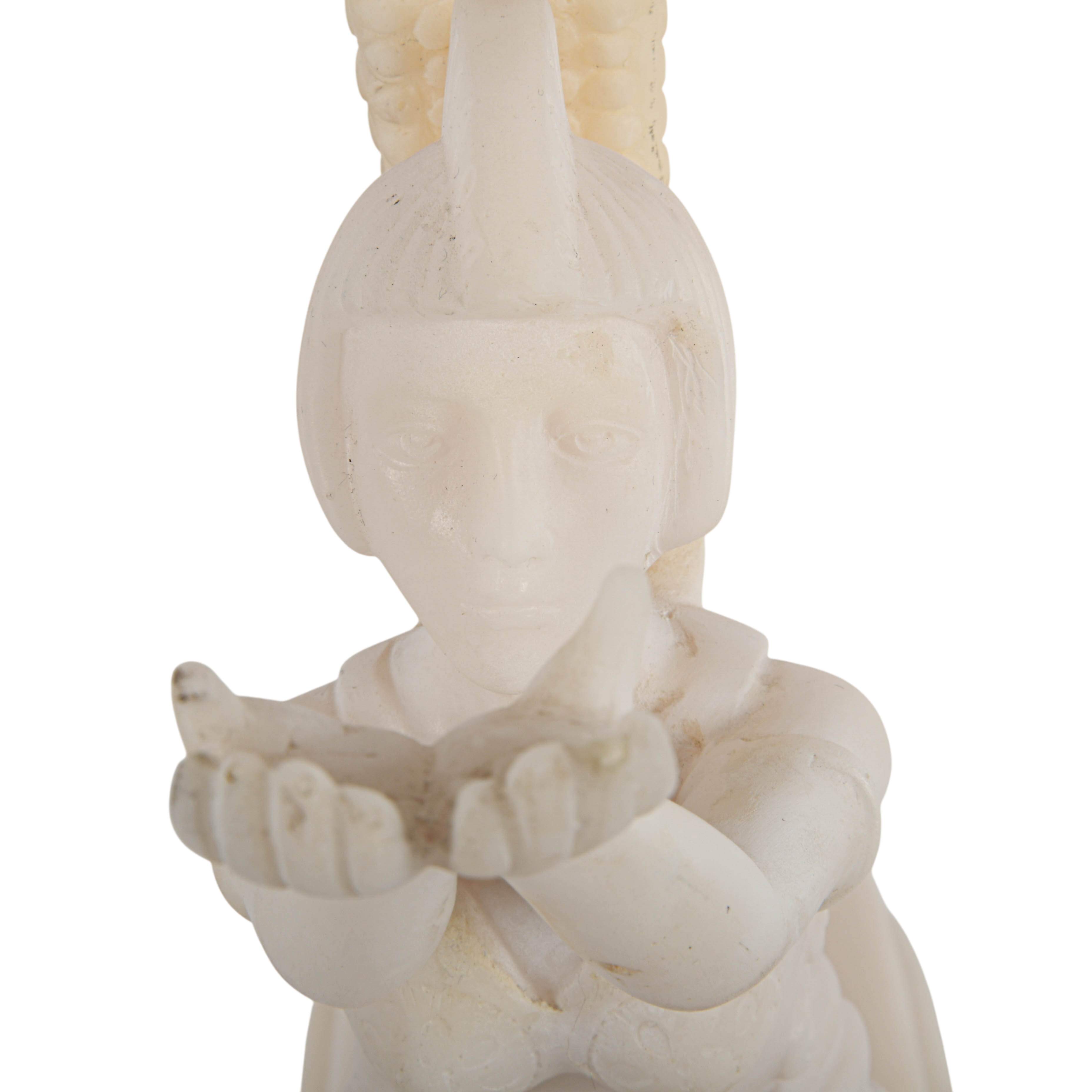 Art Deco-Style Alabaster Powder in Resin Angel Statue-5