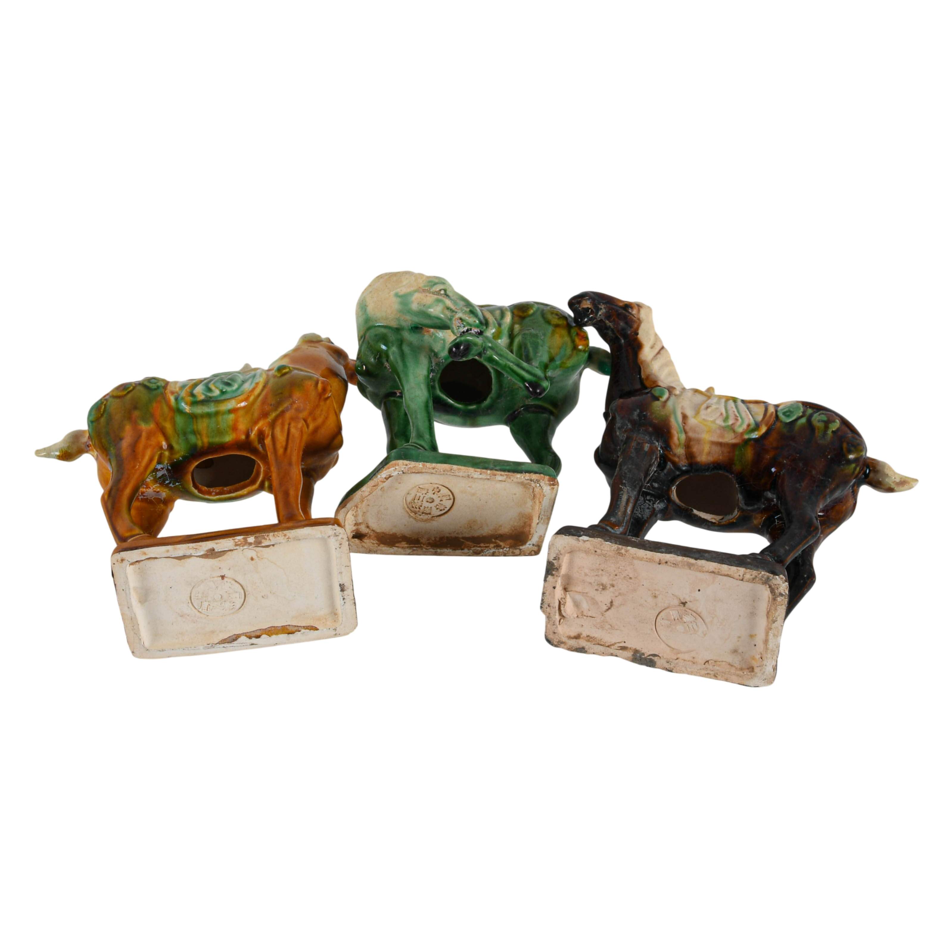 Group of Three Chinese Mid-Century Ceramic Horses-7