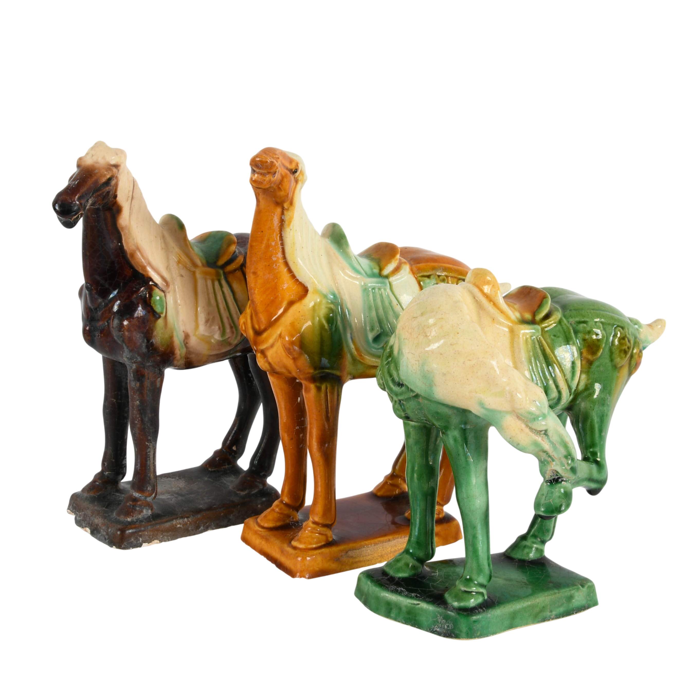 Group of Three Chinese Mid-Century Ceramic Horses-5