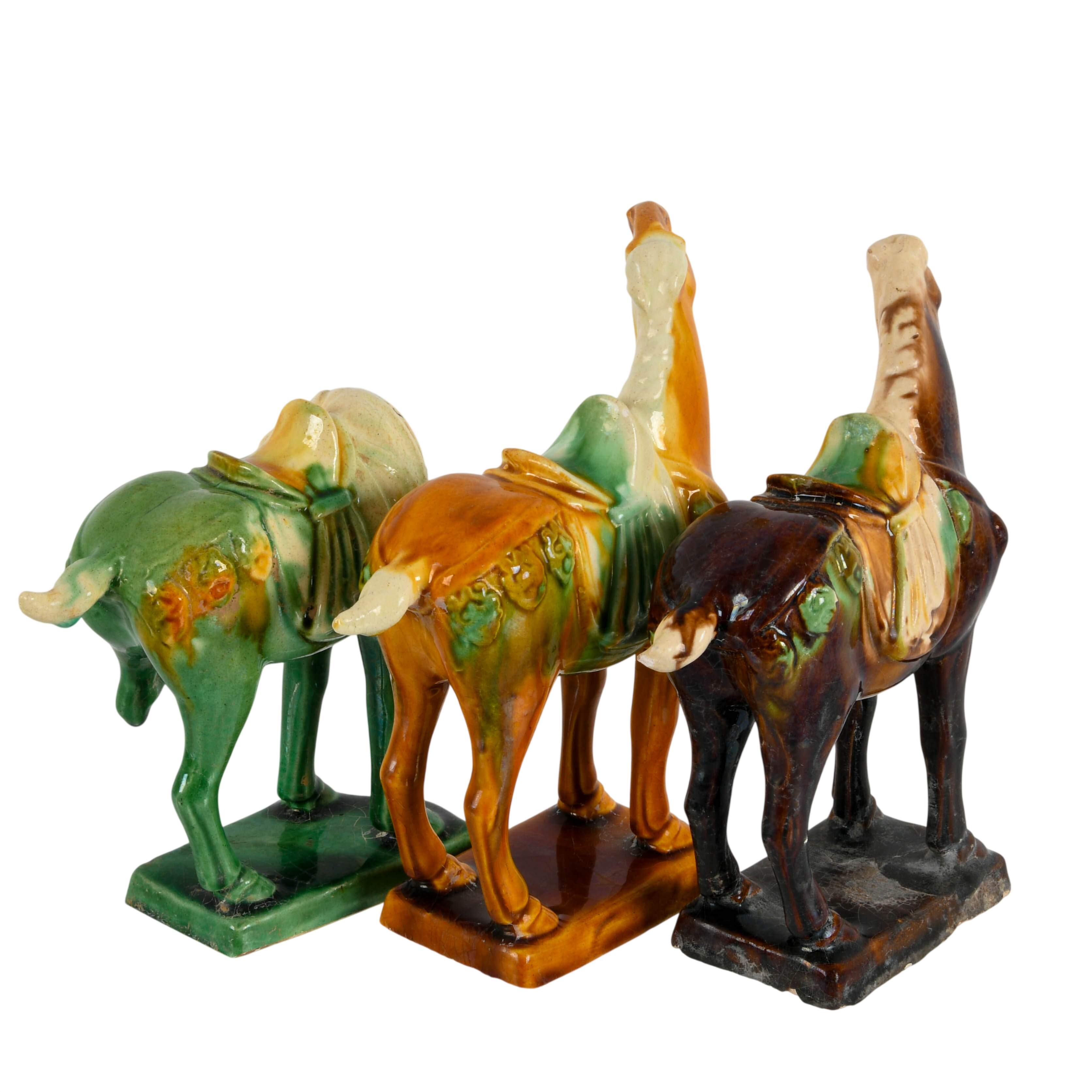 Group of Three Chinese Mid-Century Ceramic Horses-4