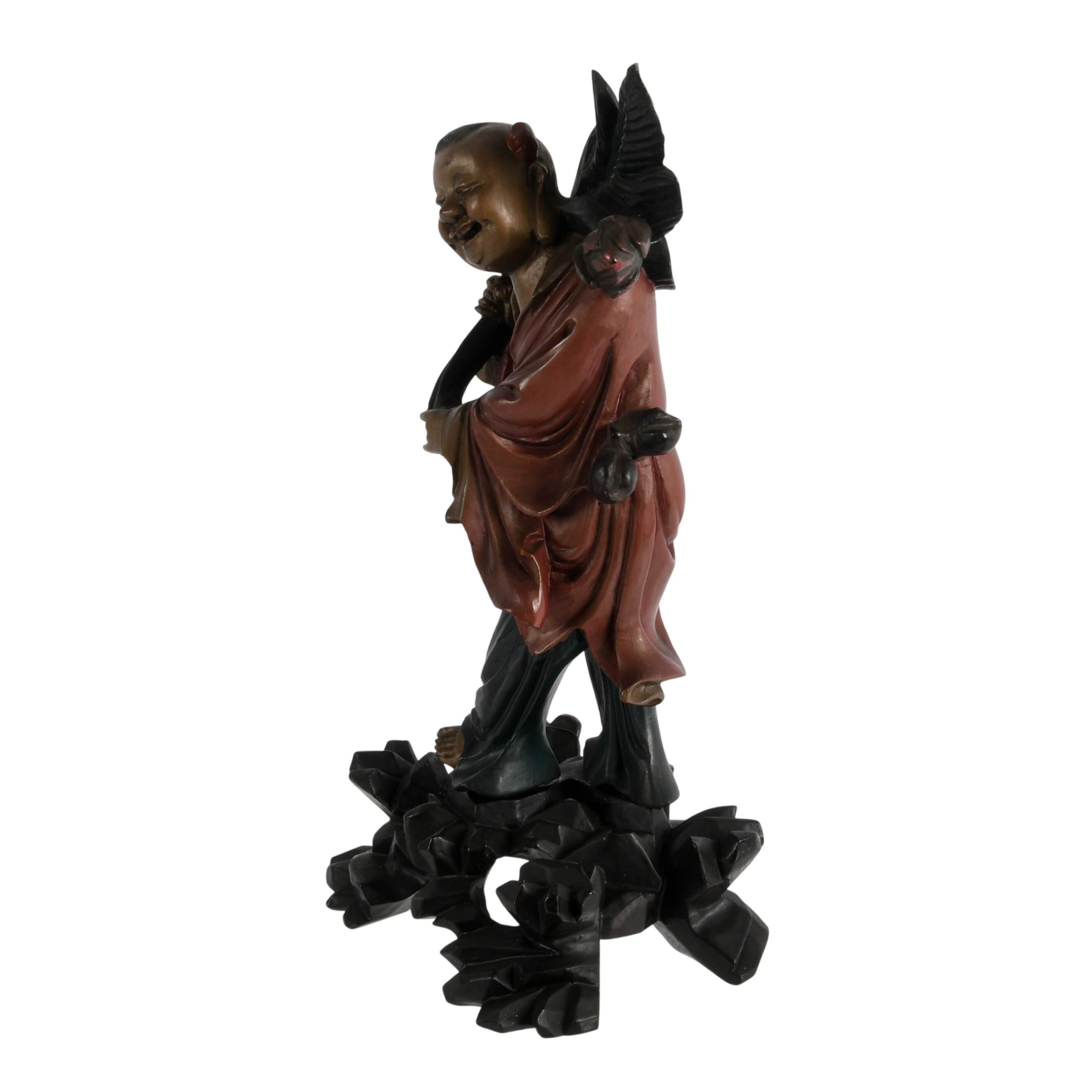 Antique Chinese Fuzhou Lacquer Wood Figure-4