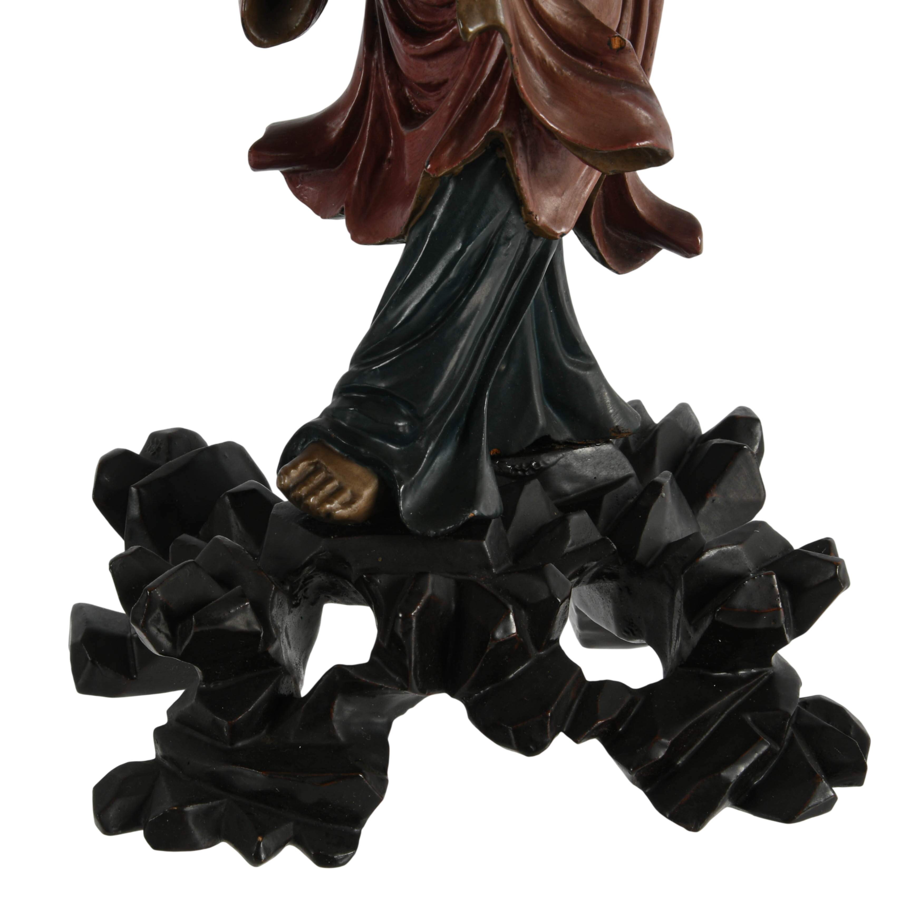 Antique Chinese Fuzhou Lacquer Wood Figure-3