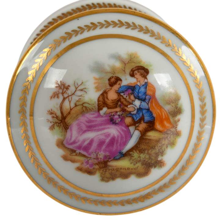 Limoges Porcelain Miniature "Cupid in Cage" Figure-6