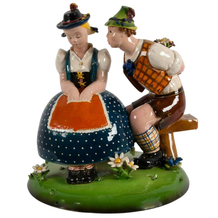 Signed Tarcisio Tosin Ceramic Courting Couple Figure-1
