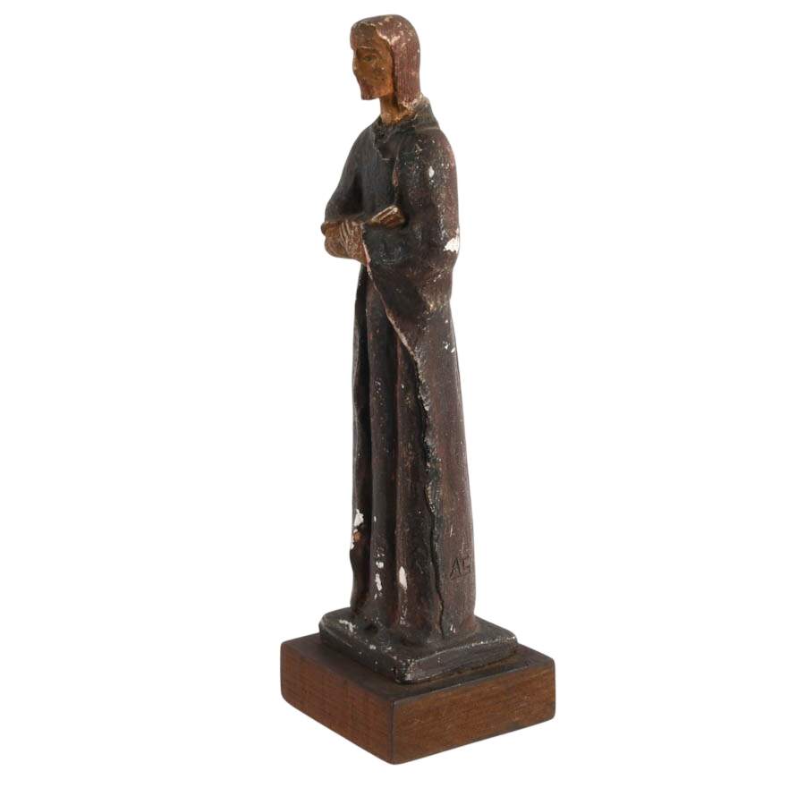 Antique Polychrome St. Francis of Assisi-4