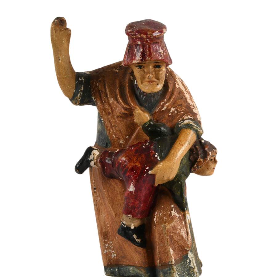 Antique Pair of Plaster Figurines-5