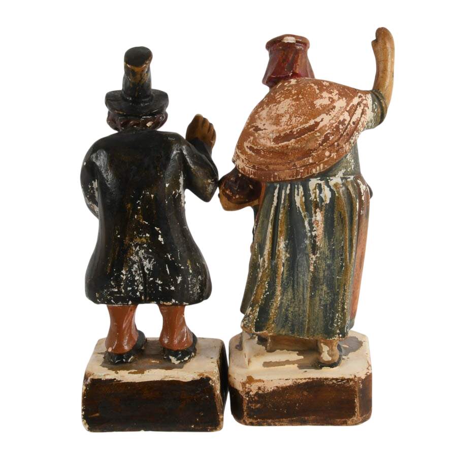 Antique Pair of Plaster Figurines-3