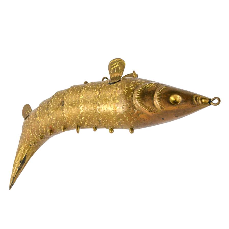 Antique Brass Articulated Fish Statue-2