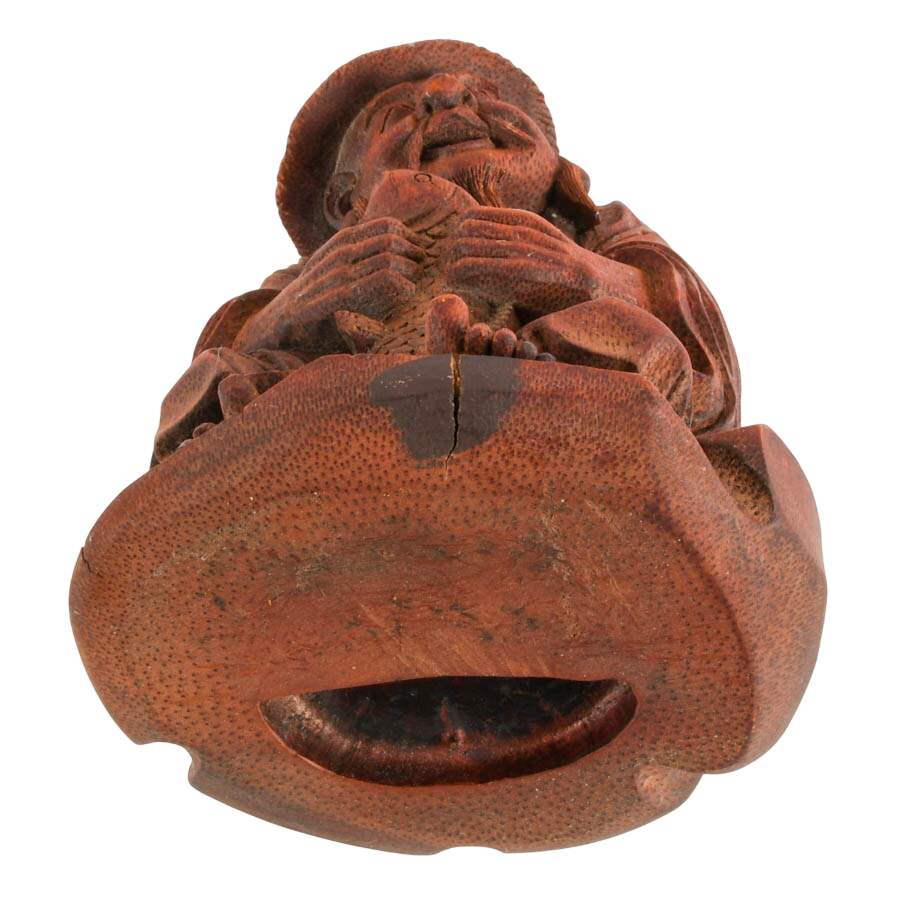Antique Carved Bamboo Root East Asian Deity Figure-8