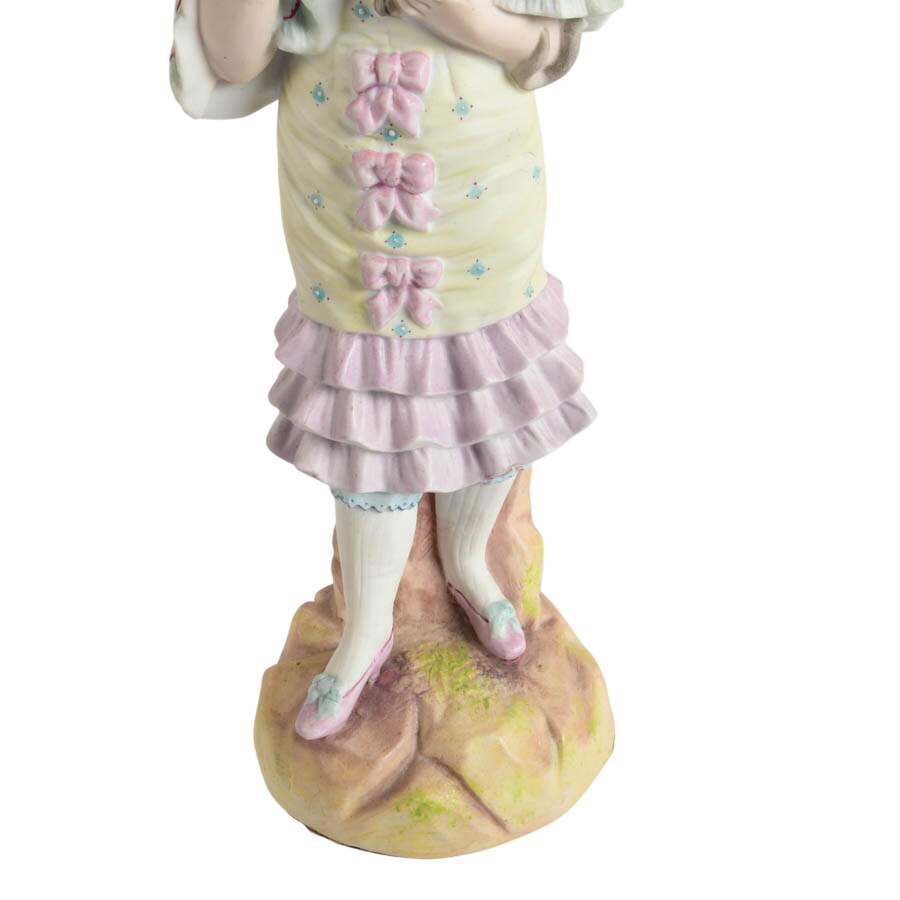 Antique Pair of Child and Companion German Bisque Figures-6