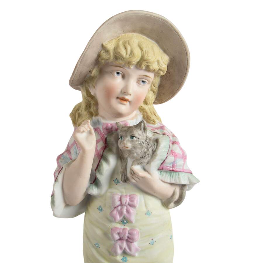 Antique Pair of Child and Companion German Bisque Figures-5