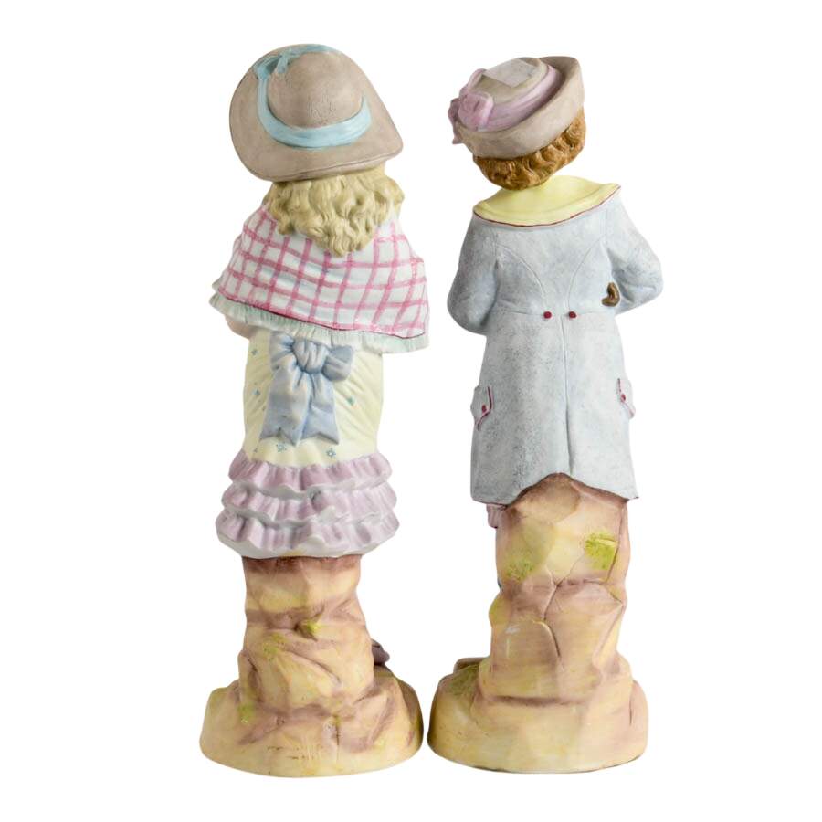 Antique Pair of Child and Companion German Bisque Figures-3