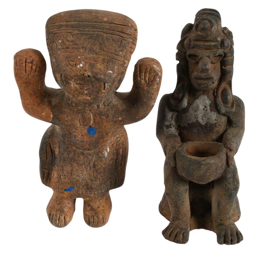 Grouping of Four Small Pre-Columbian Replica Figurines-8