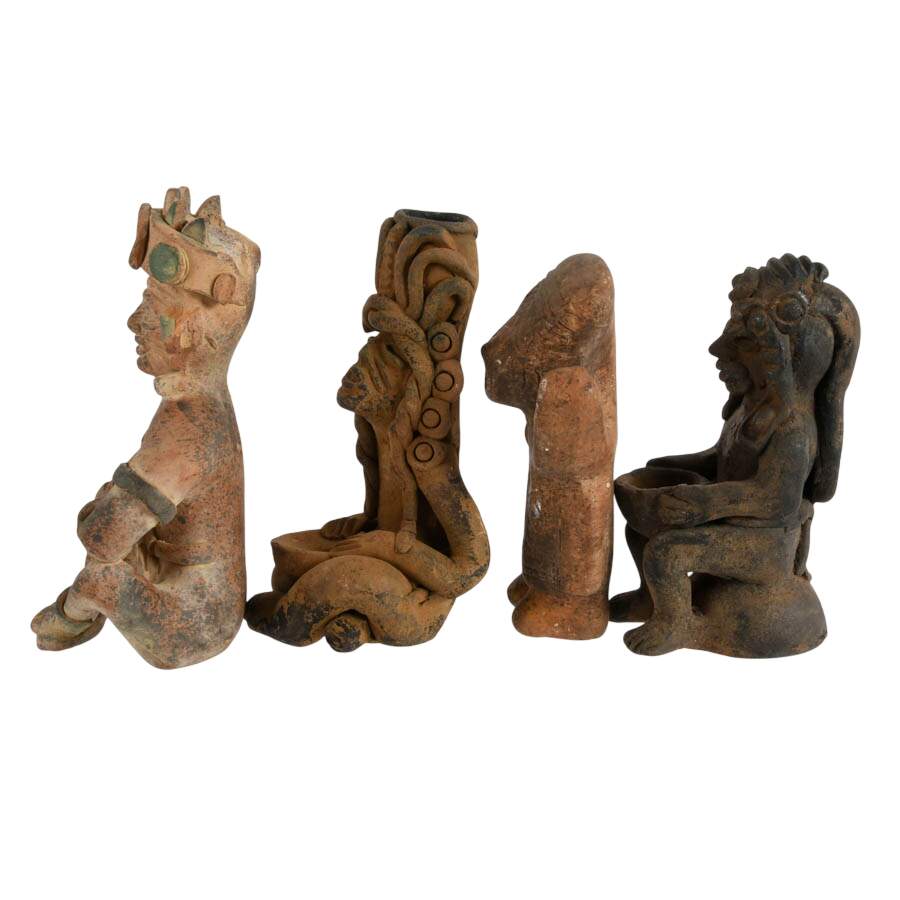 Grouping of Four Small Pre-Columbian Replica Figurines-2
