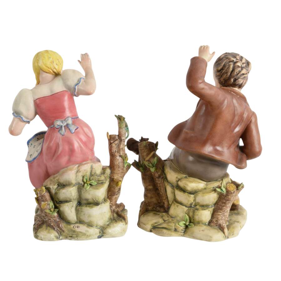 Italian Pair of Youths in the Wood Figurines-3