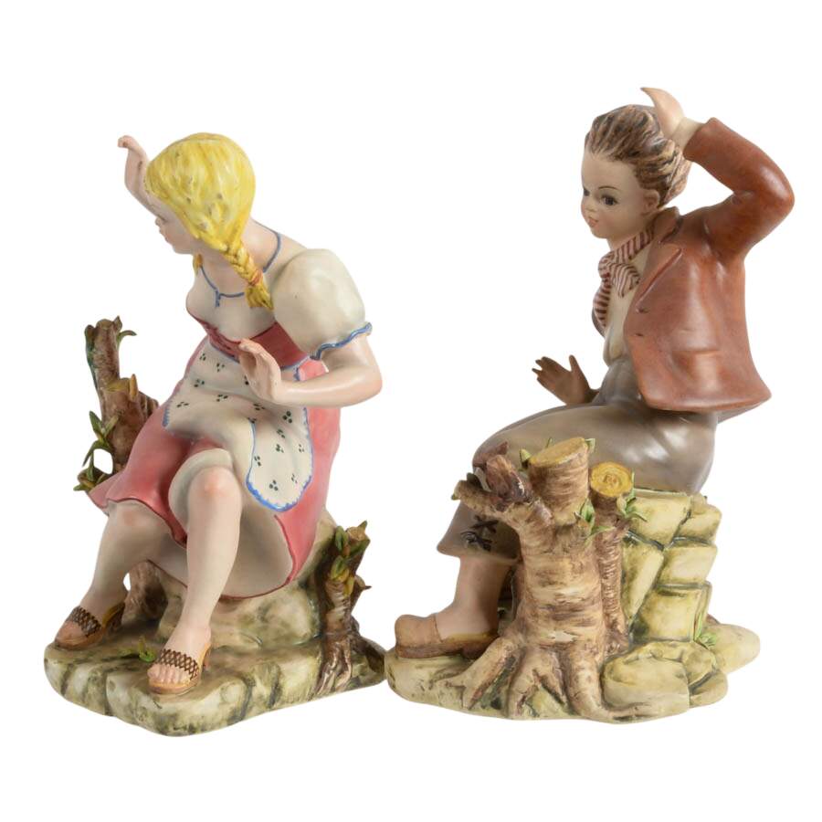 Italian Pair of Youths in the Wood Figurines-2