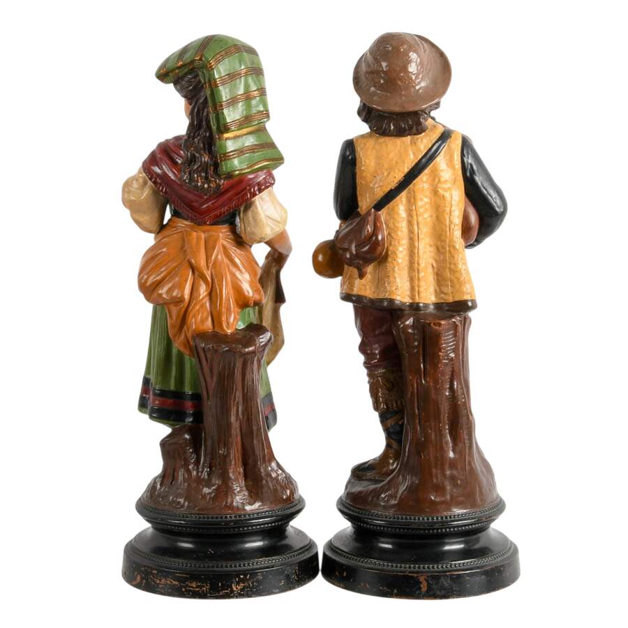 Painted Terracotta Boy and Girl Figures After Uffrecht & Co.-3