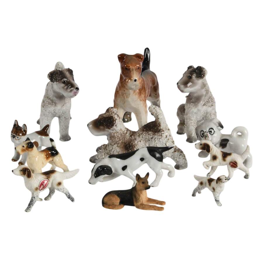 Pack of One Dozen Porcelain Dogs-1