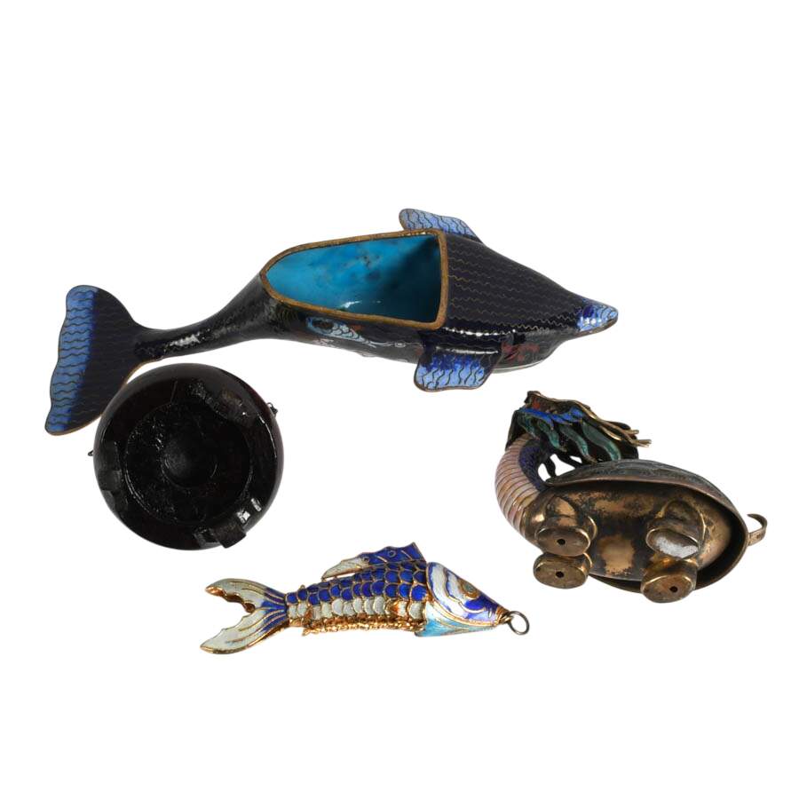 Group of Cloisonné and Enamel Animals-10