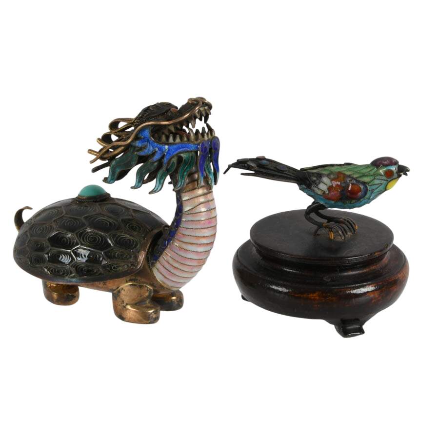 Group of Cloisonné and Enamel Animals-7