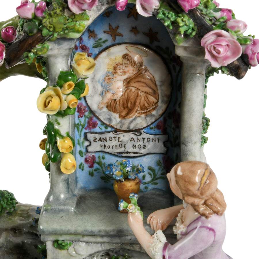Antique Porcelain Shrine to St. Anthony Figurine-2