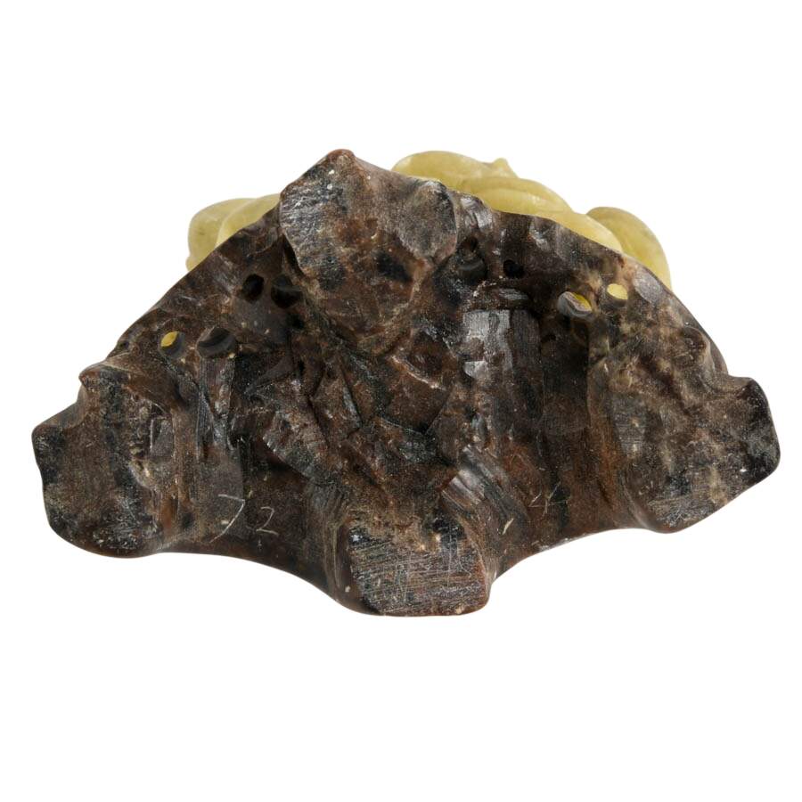 Squirrels at Play Chinese Carved Soapstone Sculpture on Base-9
