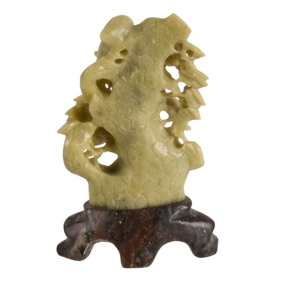 Squirrels at Play Chinese Carved Soapstone Sculpture on Base-7