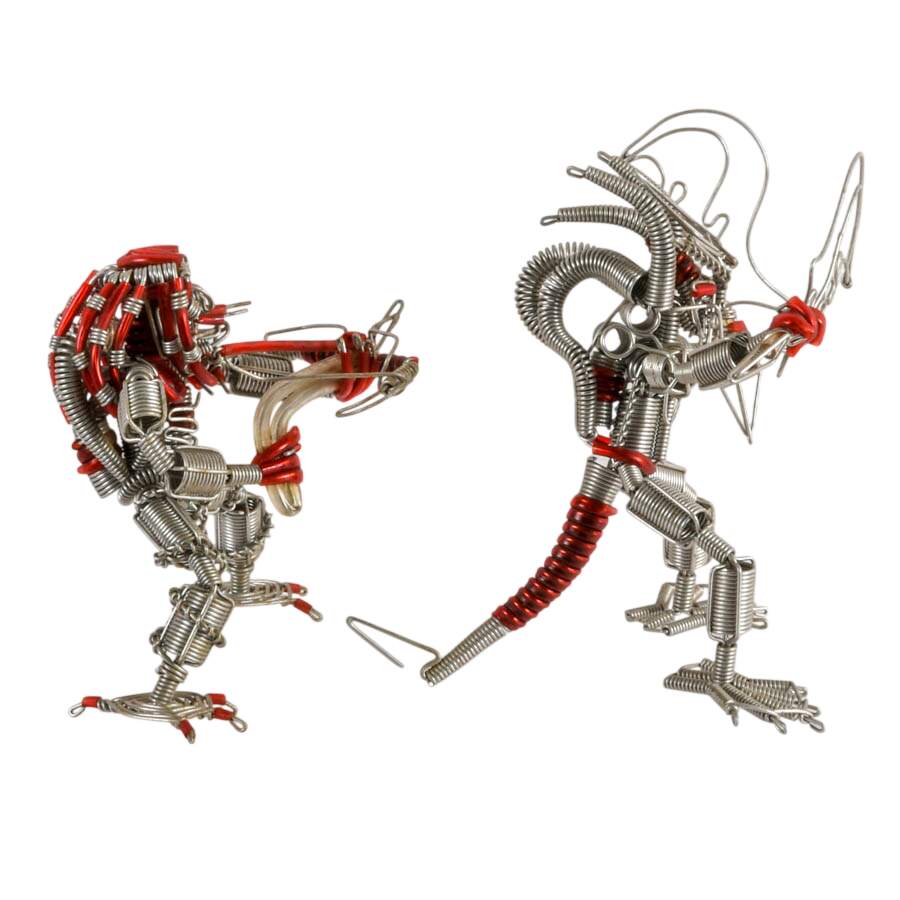 Pair of Hand-Made Wire Creatures-4