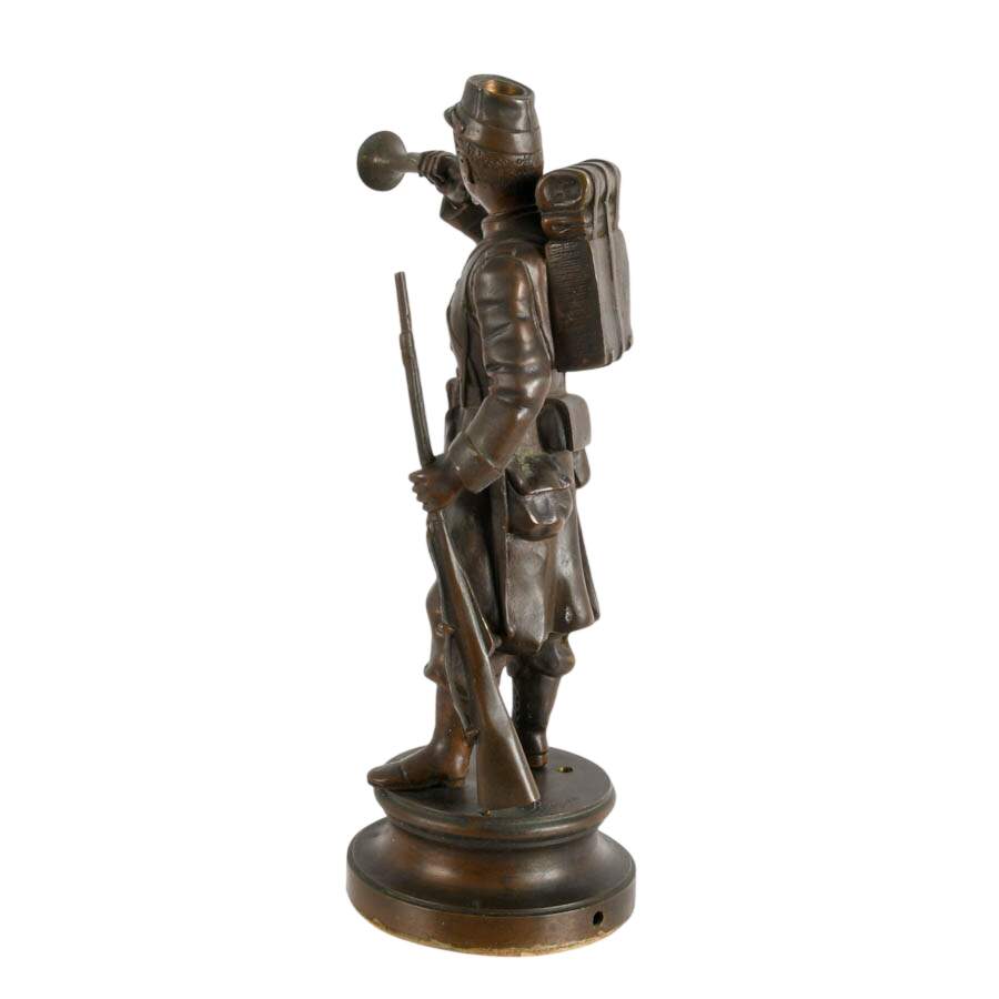 Signed Regzon Bronze "Le Clairon" Soldier In the Style of Charles Anfrie-8