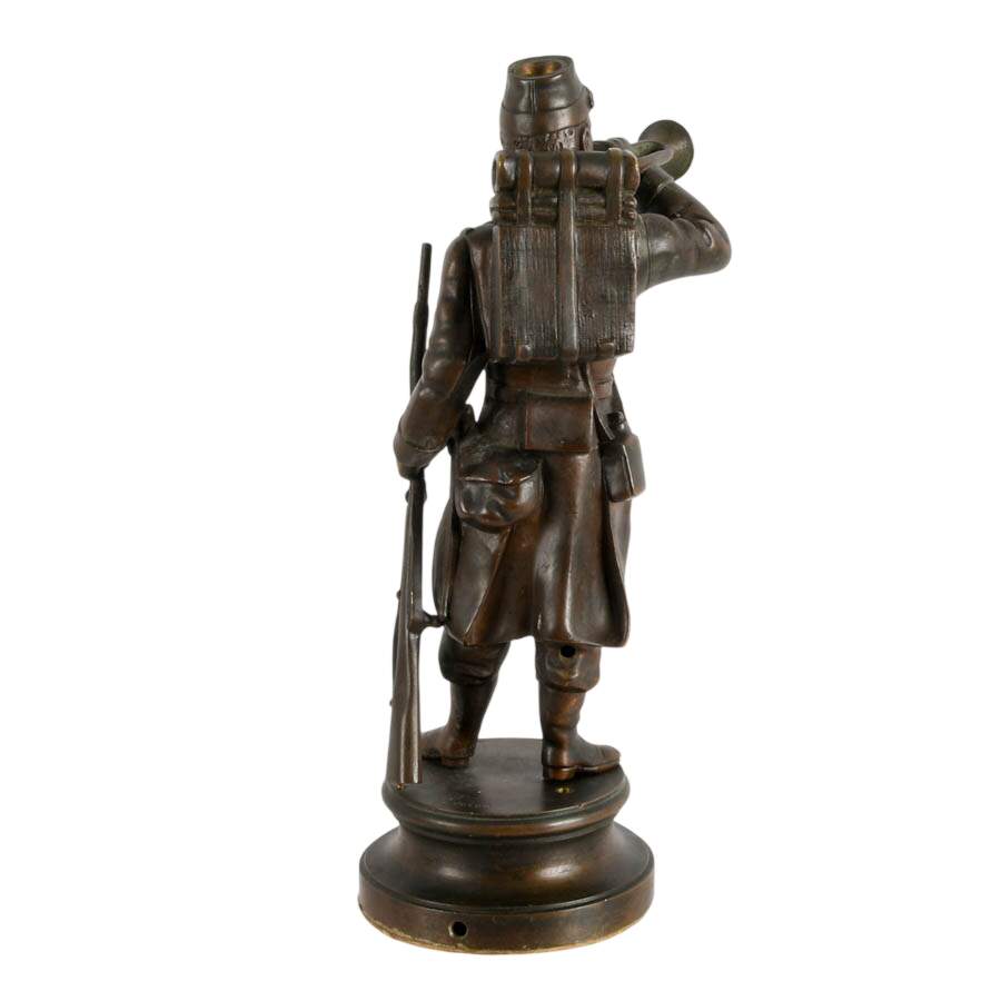 Signed Regzon Bronze "Le Clairon" Soldier In the Style of Charles Anfrie-6