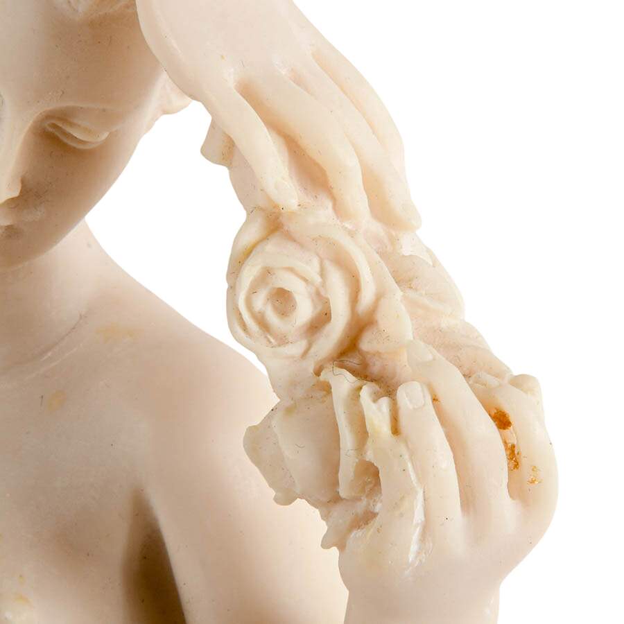 Pair of Alabaster Aphrodite Table Statues-7
