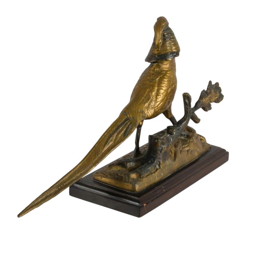 Bronze Pheasant Sculpture on Base After Alfred Dubucand-6