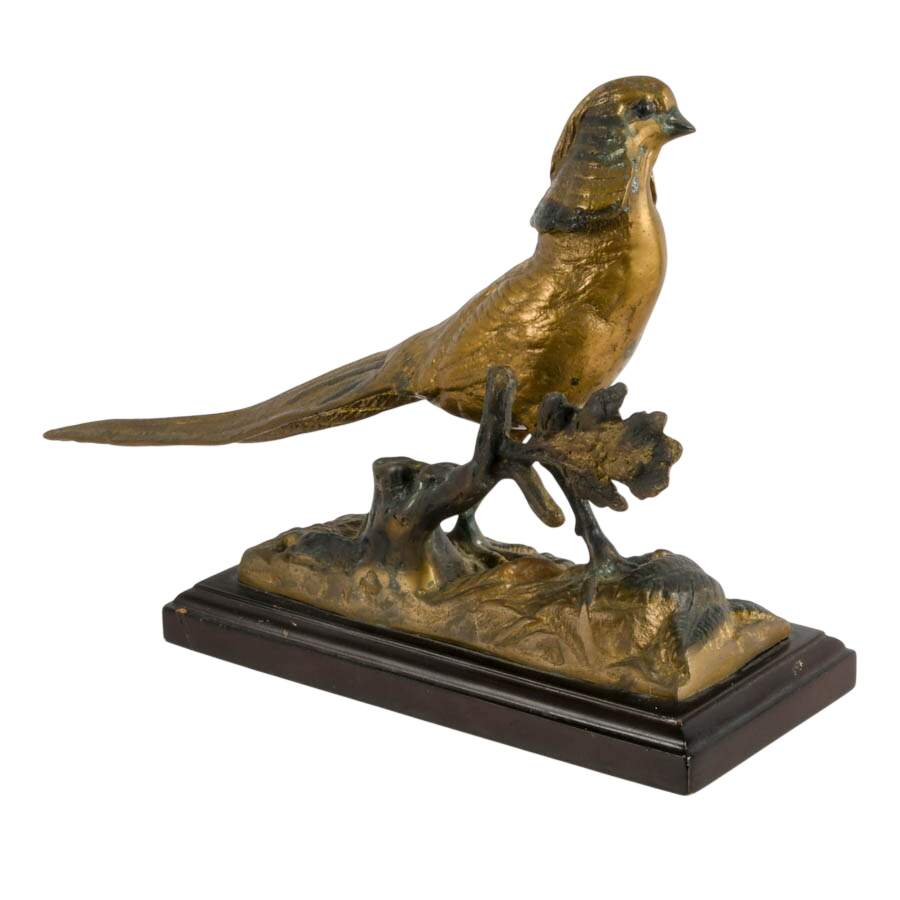 Bronze Pheasant Sculpture on Base After Alfred Dubucand-5